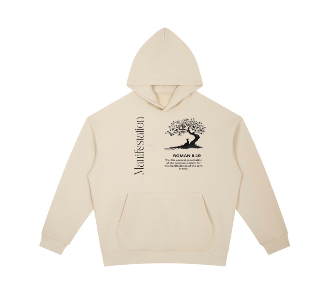 Manifestation Hoodie in cream, front