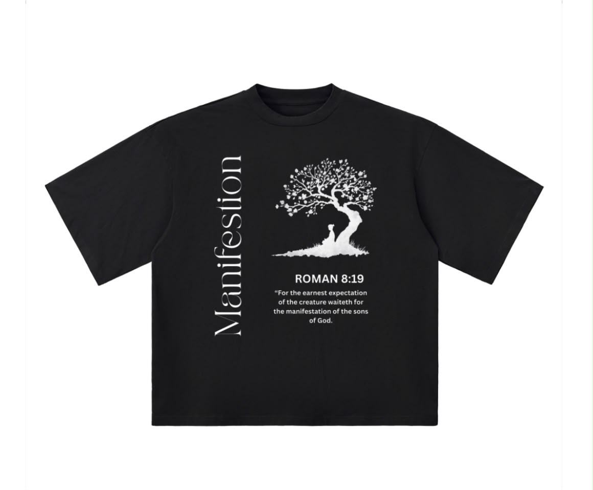Manifestation Tee in black, front
